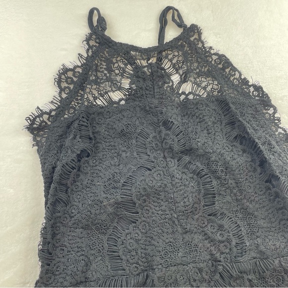 Free People She’s Got It Black Lace Slip Dress | Size Large - Picture 6 of 7